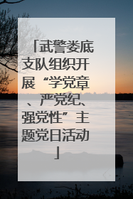 武警娄底支队组织开展“学党章、严党纪、强党性”主题党日活动