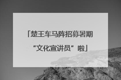 楚王车马阵招募暑期“文化宣讲员”啦