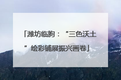 潍坊临朐：“三色沃土”绘彩铺展振兴画卷