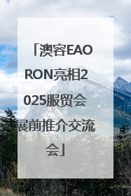 澳容EAORON亮相2025服贸会展前推介交流会