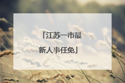 江苏一市最新人事任免