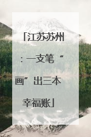江苏苏州：一支笔“画”出三本幸福账