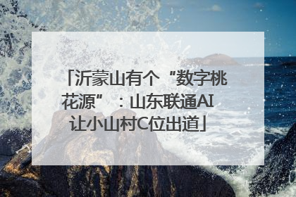 沂蒙山有个“数字桃花源”：山东联通AI让小山村C位出道