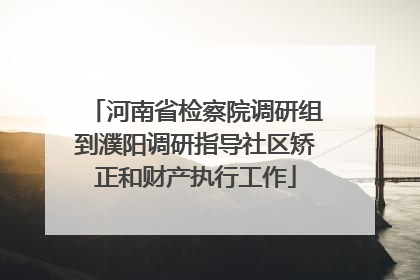 河南省检察院调研组到濮阳调研指导社区矫正和财产执行工作