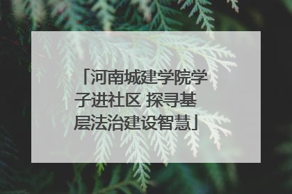 河南城建学院学子进社区 探寻基层法治建设智慧