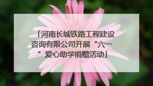 河南长城铁路工程建设咨询有限公司开展“六一”爱心助学捐赠活动
