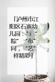 泸州市江阳区石寨幼儿园：与“粽”“布”同，“艺”样精彩