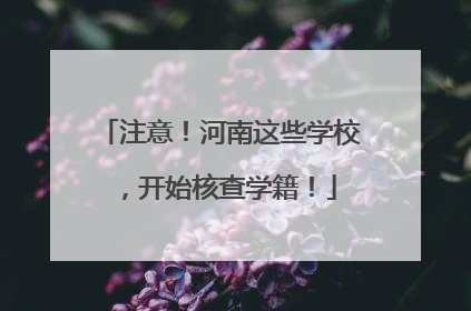 注意！河南这些学校，开始核查学籍！