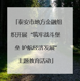 泰安市地方金融组织开展“筑牢战斗堡垒 护航经济发展”主题教育活动