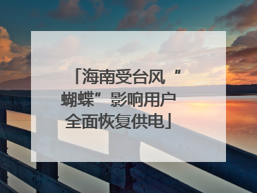 海南受台风“蝴蝶”影响用户全面恢复供电