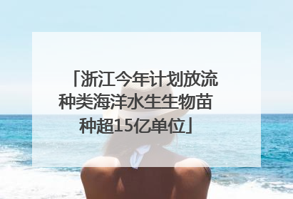 浙江今年计划放流种类海洋水生生物苗种超15亿单位