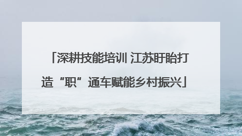 深耕技能培训 江苏盱眙打造“职”通车赋能乡村振兴