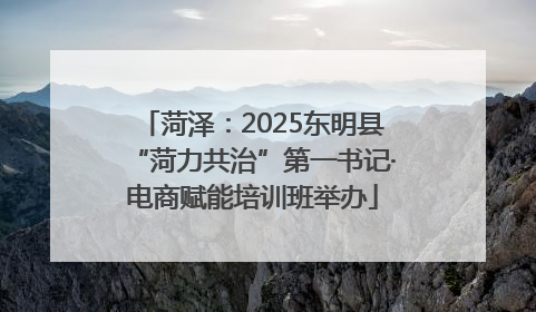 菏泽：2025东明县“菏力共治”第一书记·电商赋能培训班举办