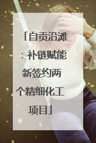 自贡沿滩：补链赋能 新签约两个精细化工项目