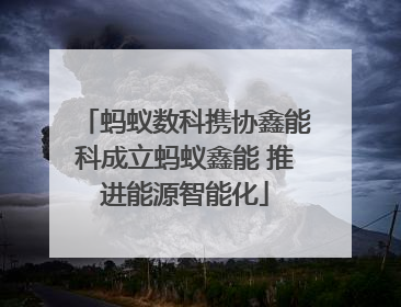 蚂蚁数科携协鑫能科成立蚂蚁鑫能 推进能源智能化