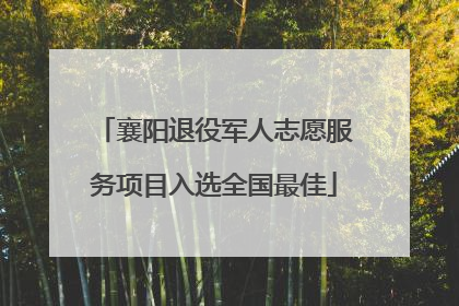 襄阳退役军人志愿服务项目入选全国最佳