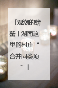 观潮的螃蟹丨湖南这里的村庄“合并同类项”