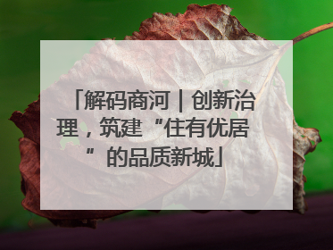 解码商河｜创新治理，筑建“住有优居”的品质新城