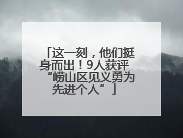 这一刻，他们挺身而出！9人获评“崂山区见义勇为先进个人”