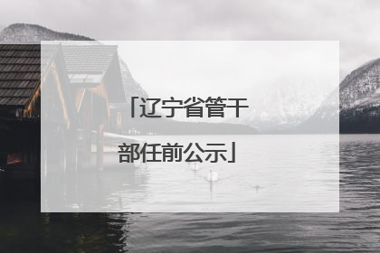 辽宁省管干部任前公示