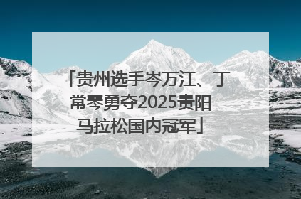贵州选手岑万江、丁常琴勇夺2025贵阳马拉松国内冠军