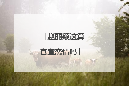 赵丽颖这算官宣恋情吗