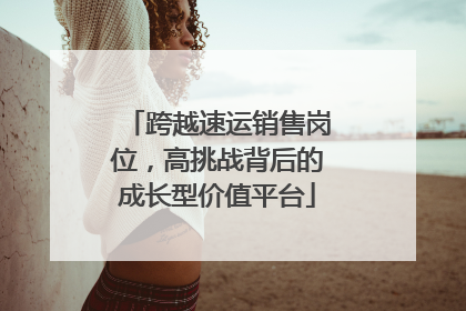 跨越速运销售岗位，高挑战背后的成长型价值平台