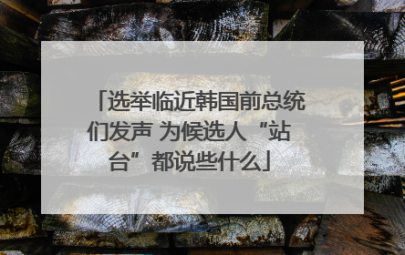 选举临近韩国前总统们发声 为候选人“站台”都说些什么