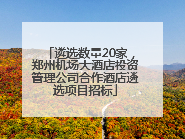 遴选数量20家，郑州机场大酒店投资管理公司合作酒店遴选项目招标