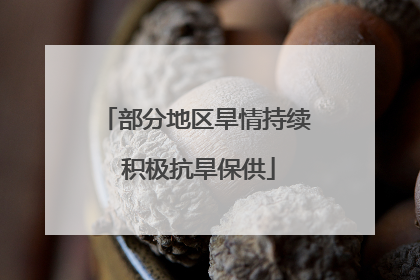 部分地区旱情持续 积极抗旱保供