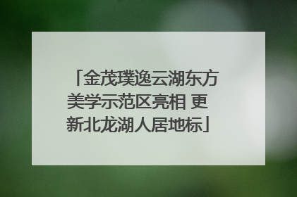 金茂璞逸云湖东方美学示范区亮相 更新北龙湖人居地标