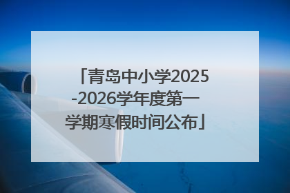 青岛中小学2025-2026学年度第一学期寒假时间公布