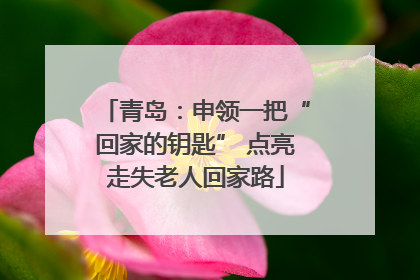 青岛：申领一把“回家的钥匙” 点亮走失老人回家路