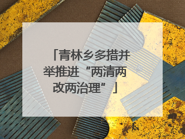 青林乡多措并举推进“两清两改两治理”