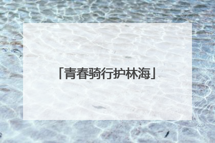青春骑行护林海