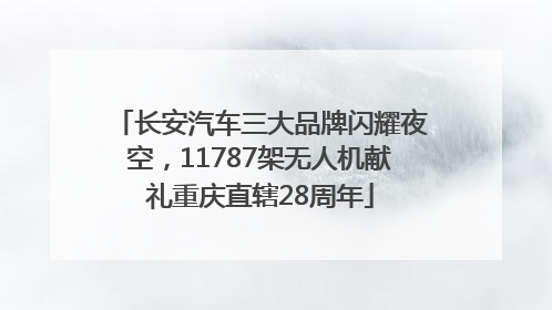 长安汽车三大品牌闪耀夜空，11787架无人机献礼重庆直辖28周年
