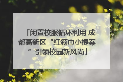 闲置校服循环利用 成都高新区“红领巾小提案”引领校园新风尚