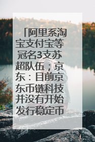 阿里系淘宝支付宝等冠名3支苏超队伍；京东：目前京东币链科技并没有开始发行稳定币｜早资道