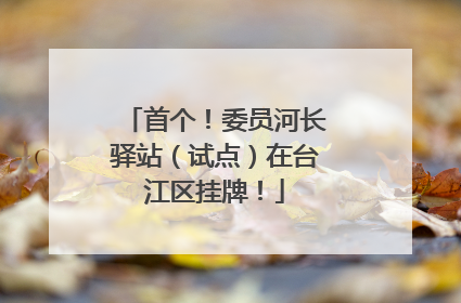 首个！委员河长驿站（试点）在台江区挂牌！