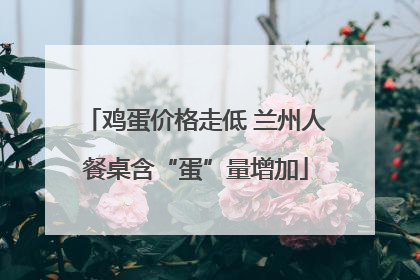 鸡蛋价格走低 兰州人餐桌含“蛋”量增加