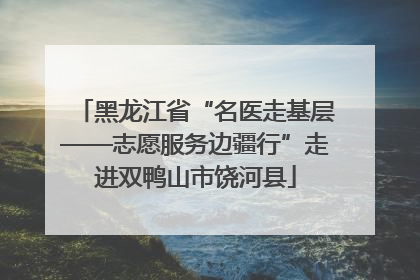 黑龙江省“名医走基层——志愿服务边疆行”走进双鸭山市饶河县
