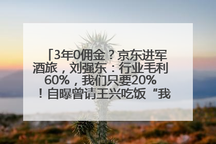 3年0佣金？京东进军酒旅，刘强东：行业毛利60%，我们只要20%！自曝曾请王兴吃饭“我要做外卖了”