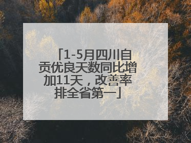1-5月四川自贡优良天数同比增加11天，改善率排全省第一