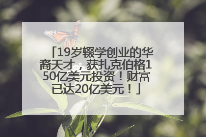19岁辍学创业的华裔天才，获扎克伯格150亿美元投资！财富已达20亿美元！