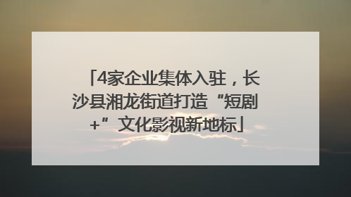 4家企业集体入驻，长沙县湘龙街道打造“短剧+”文化影视新地标