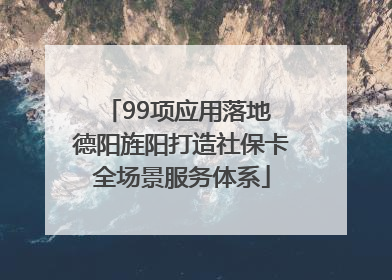 99项应用落地 德阳旌阳打造社保卡全场景服务体系