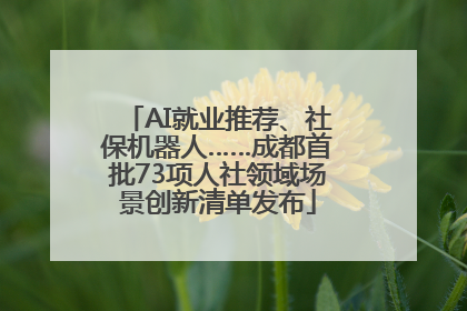 AI就业推荐、社保机器人……成都首批73项人社领域场景创新清单发布