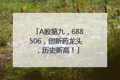 A股第九，688506，创新药龙头，历史新高！