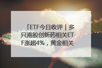 ETF今日收评｜多只港股创新药相关ETF涨超4%，黄金相关ETF跌逾1%